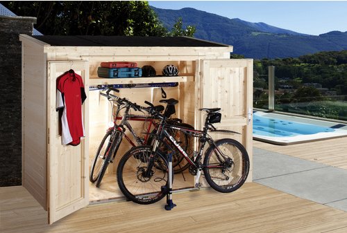 WOLFF FINNHAUS Gartenhaus »Premium«, Holz, BxHxT: 260 x 178 x 104 cm (Außenmaße inkl. Dachüberstand) - beige