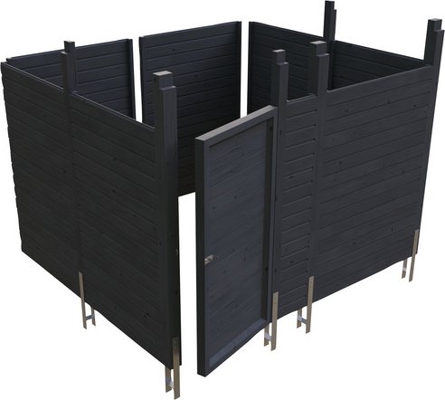 SKANHOLZ Abstellraum zum Unterbau in ein SKAN HOLZ Carport, schiefergrau