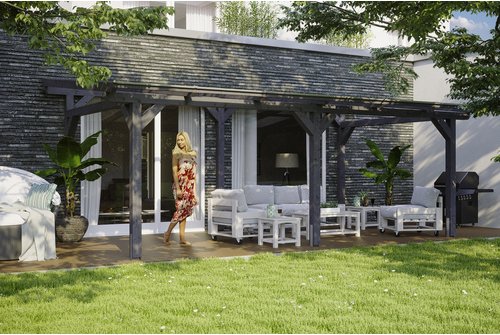 Thumbnail - SKANHOLZ Terrassenüberdachung »Siena«, Breite: 648 cm, Dach: Polycarbonat (PC), schiefergrau