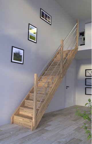 Thumbnail - STARWOOD Systemtreppe »Mykonos«, Eichenholz, 13 Stufen, max. Geschosshöhe 280 cm - braun