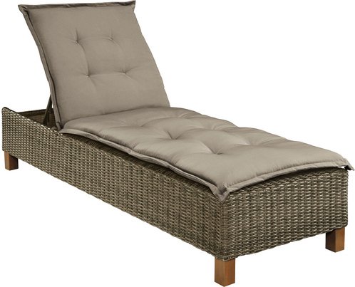 MERXX Gartenliege »Toskana«, Aluminium/Akazienholz, inkl. Auflage - braun