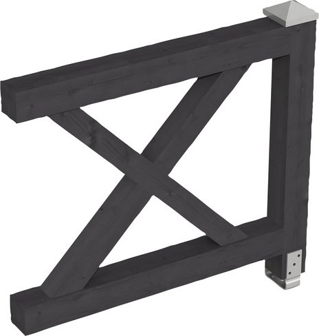 SKANHOLZ Brüstung, B x H: 78,5 x 84 cm, Holz, Farbe: schiefergrau