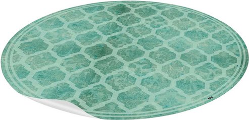 mySPOTTI Vinyl Teppich »Cui«, BxL:136 cm x 136 cm, tuerkis|grün