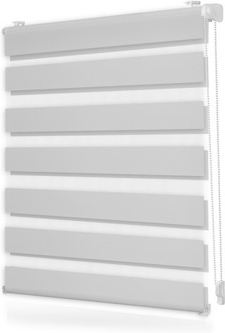 Thumbnail - Lichtblick Duo-Rollo, Klemmfix, B x L: 120 x 150 cm, Polyester, weiß - weiss