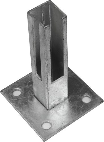 FLORAWORLD Bodenplatte, HxBxT: 40 x 10 x 10 cm, silberfarben, für Zaunpfosten 10 x 10 mm