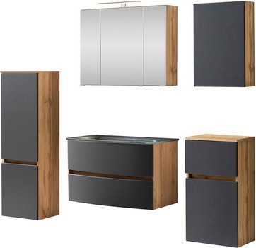 HELD MÖBEL Waschtisch-Set »KOPENHAGEN«, 7-teilig - grau
