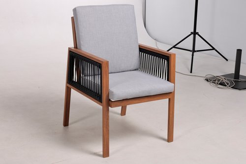 CASAYA Loungesessel »Solivio«, inkl. Auflagen, Ropebespannung, Aluminium, holzoptik - beige