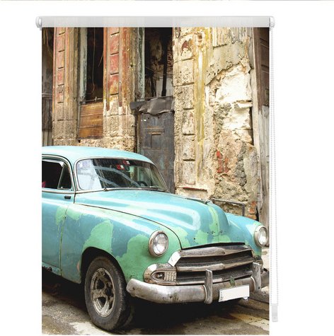 Thumbnail - Lichtblick Rollo, Klemmfix, 100x150 cm, Kuba, türkis beige - bunt