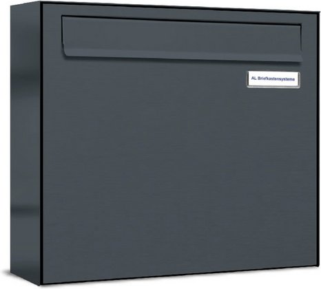 AL BRIEFKASTENSYSTEME Briefkasten, Parteien: 1, Zaundurchwurf, BxHxT: 38,5 x 34,5 x 11,6 cm - grau
