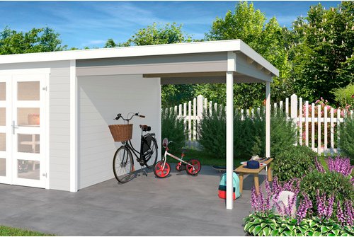 LASITA MAJA Anbau »Zambezi 3«, für Gartenhäuser, BxL: 250 x 300 cm, Fichtenholz - grau