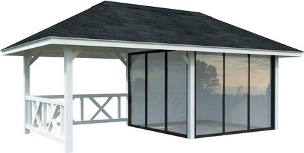 Thumbnail - PALMAKO Pavillon »Bianca«, Aufstellmaße BxTxH: 672 x 384 x 319 cm, lackiert, Holz - weiss