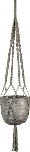 SCHEURICH Blumenampel »CORTEZA SKY«, ØxH: 15,6 x 14 cm, Makramee, grau