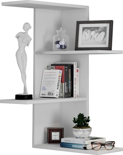 VCM Eckregal »Balos«, BxHxL: 45 x 77 x 45 cm, Holzwerkstoff - weiss