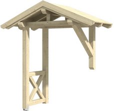 SKANHOLZ Vordach »Siegen 3«, 247 x 116 cm (BxT), nordische Fichte, natur - beige