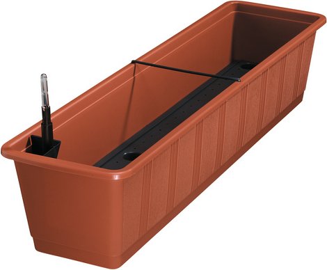 Geli Bewässerungsblumenkasten »Aqua Green«, BxHxL: 21 x 17,5 x 80 cm, 15 Liter, terracotta - orange