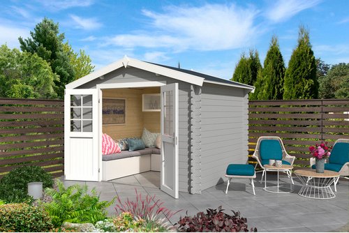 LASITA MAJA Gartenhaus »Norah«, BxHxT: 307,2 x 233,7 x 250 cm (Außenmaße inkl. Dachüberstand), Holz - grau