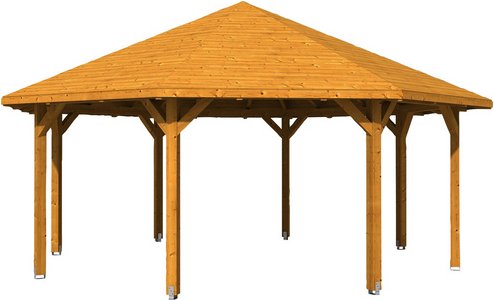 Thumbnail - SKANHOLZ Pavillon »Nice 4«, Zeltdach, achteckig, BxHxT: 630 x 365 x 630 cm - beige