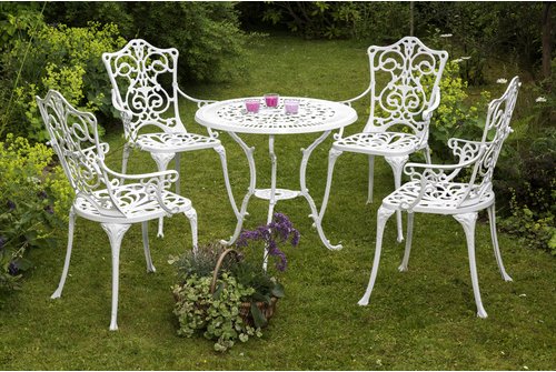 Thumbnail - MERXX Gartenmöbel »Lugano«, 4 Sitzplätze, Aluminiumguss - weiss