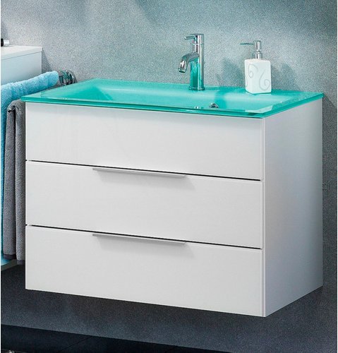 FACKELMANN Waschplatz-Set »KARA«, 80cm Weiß 2Schub - weiss