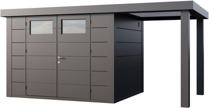 Telluria Gerätehaus »Classico«, BxHxT: 486 x 219 x 258 cm (Außenmaß inkl. Dachüberstand) - silberfarben