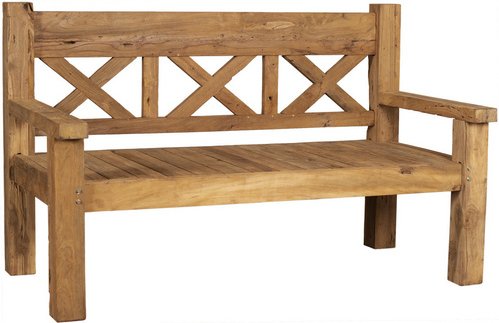 DEVRIES Bank, Holz, 3-Sitzer, BxHxT: 163 x 99 x 82 cm - braun