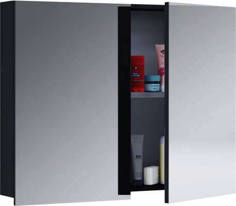 VCM Spiegelschrank »VCB 1«, 2-türig, BxH: 60 x 59 cm, - schwarz