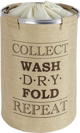 WENKO Wäschesammler, 68 l, Polyester/Polypropylen/Aluminium, beige