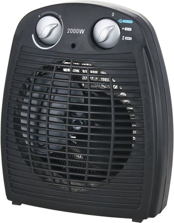 CASAYA Heizlüftgerät, max. Leistung: 2000 W, 2 Leistungsstufen - schwarz