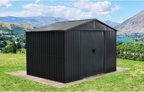 FLORAWORLD Gerätehaus »floraworld«, Metall, BxT: 301 x 303 cm (Außenmaße inkl. Dachüberstand) - grau