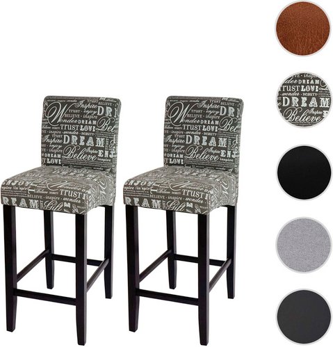 MVG Barhocker »MVG-C33«, 2er-Set, mit Rückenlehne - grau