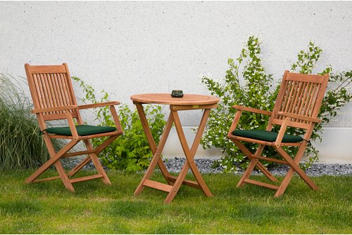 MERXX Gartenmöbelset »Rio«, 2 Sitzplätze, Eukalyptusholz, inkl. Auflagen - beige