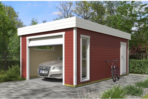 LASITA MAJA Blockgarage »Bahamas«, B: 820 cm (Außenmaß), Holz - rot