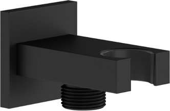 Chris Bergen Wandanschlussbogen, Messing, schwarz matt, mit Rückflussverhinderer