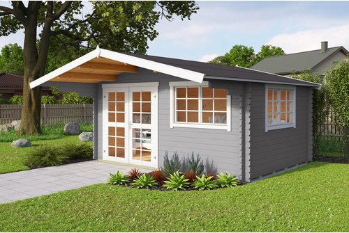 Mr. GARDENER Gartenhaus »England«, Holz, BxHxT: 424,6 x 245 x 445 cm (Außenmaße) - grau