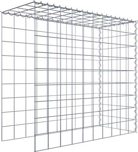 Gabiona Gabione, silbergrau, Maschenweite 10 cm x 10 cm, Spirale - silberfarben