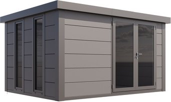 Telluria Gerätehaus »Luminato«, BxHxT: 408 x 219 x 318 cm (Außenmaß inkl. Dachüberstand) - grau