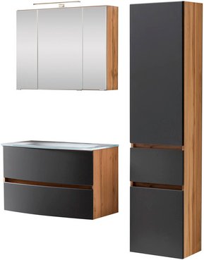 HELD MÖBEL Waschtisch-Set »KOPENHAGEN«, 6-teilig - grau