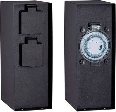 PAULMANN Steckdosensäule, schwarz, BxH: 8,5 x 23 cm