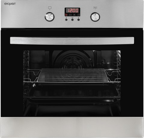 Exquisit Einbau-Backofen »EBE 65-1H«, 58 l, metall, silbergrau - silberfarben