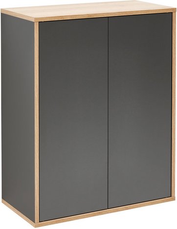 FACKELMANN Doppel-Midischrank »FINN«, Anthrazit, 2 Türen, BxHxT: 60 x 75 x 30,5 cm - grau