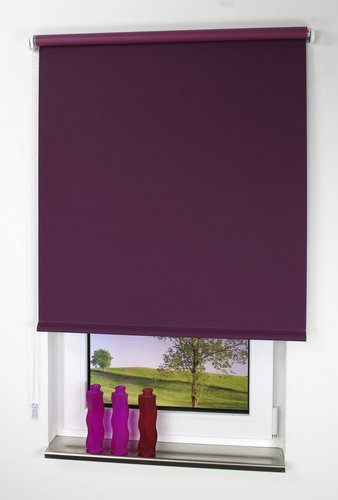 LIEDECO Seitenzug-Rollo, brombeer, Polyester - schwarz