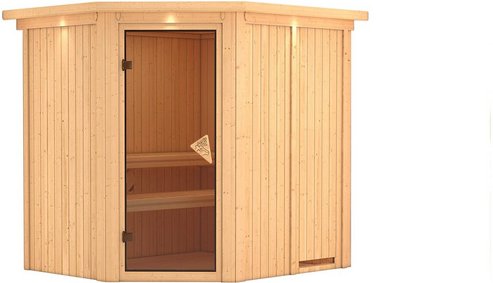 KARIBU Sauna »Maardu«, für 3 Personen, ohne Ofen - beige