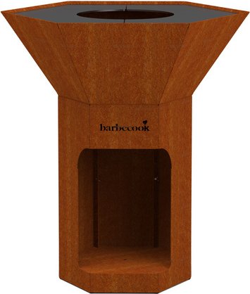 BARBECOOK Holzkohlegrill »Nestor«, LxBxH: 92 x 82 x 100 cm, Cortenstahl - braun