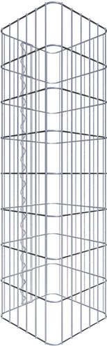 Gabiona Gabionensäule, silbergrau, Maschenweite 5 cm x 10 cm - silberfarben
