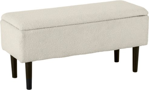 HOMCOM Sitzbank, mit Stauraum, LxBxH: 95 x 38 x 45 cm - weiss