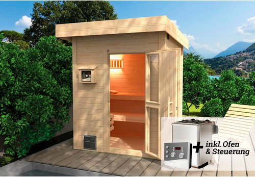 WEKA Saunahaus »NAANTALI«, BxHxT: 210 cm x 253 cm x 249 cm - braun