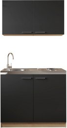 Thumbnail - RESPEKTA Pantry-Küche »Merle«, BxHxT: 100 x 200 x 200 cm, schwarz - schwarz | braun