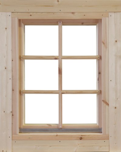 WOLFF FINNHAUS Einzelfenster »Marit«, Leimholz, naturbelassen, für Gartenhäuser - braun