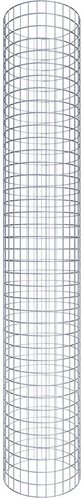 Gabiona Gabionensäule, silbergrau, ØxH: 47 x 200 cm, Maschenweite 5 x 5 cm - silberfarben
