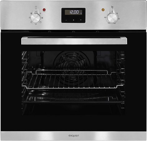 Exquisit Einbau-Backofen »EBE 657-2U«, 59 l, metall, silbergrau - silberfarben